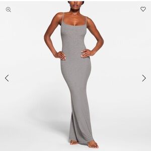Skims Long Slip Dress in Heather Grey size Small